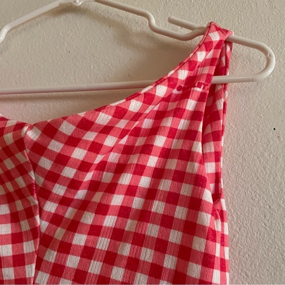 NWT! Omighty Gingham pointelle top in red checker print - Picture 3 of 11